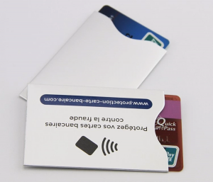 Custom Protecting Credit Card blocker aluminium paper holder RFID Blocking sleeve