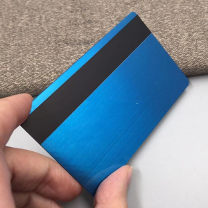 custom brush blank black stainless steel magnetic strip metal card