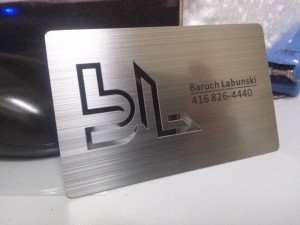 Customized stainless steel Brushed laser cut Silver Metal Business Card