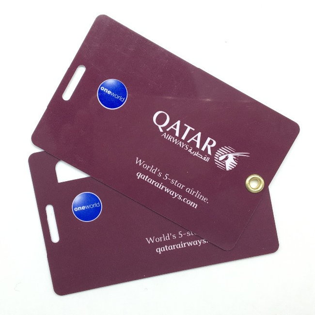 แท็กกระเป๋าเดินทางพลาสติก pvc ของ Qatar Airlines