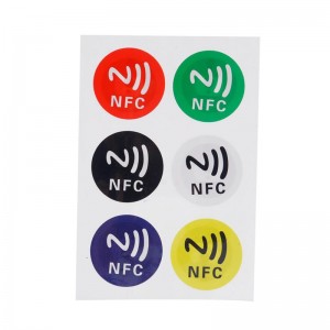 Pasgemaakte papier PET PVC NTAG216 NFC-plakker